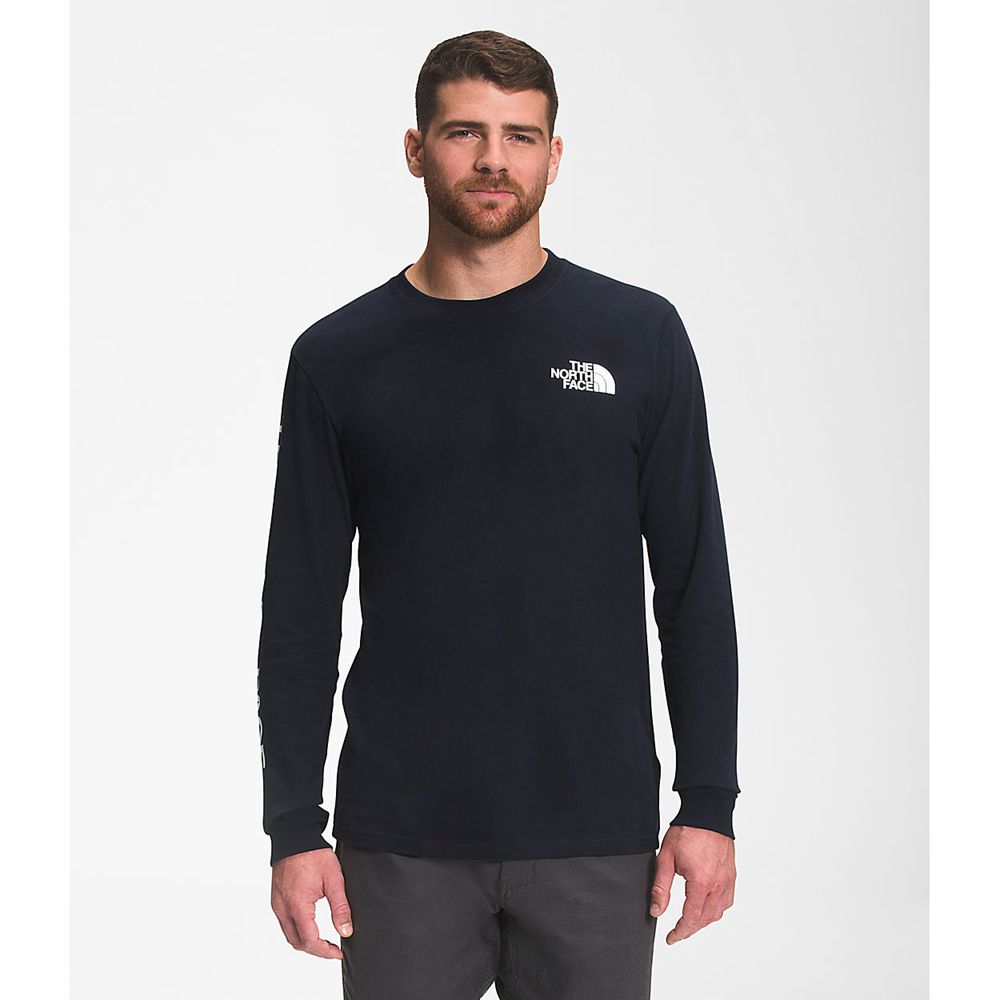 The North Face Long Sleeve Mens Australia - The North Face Long Sleeve Tnf™ Sleeve Hit Navy (ZDP-674